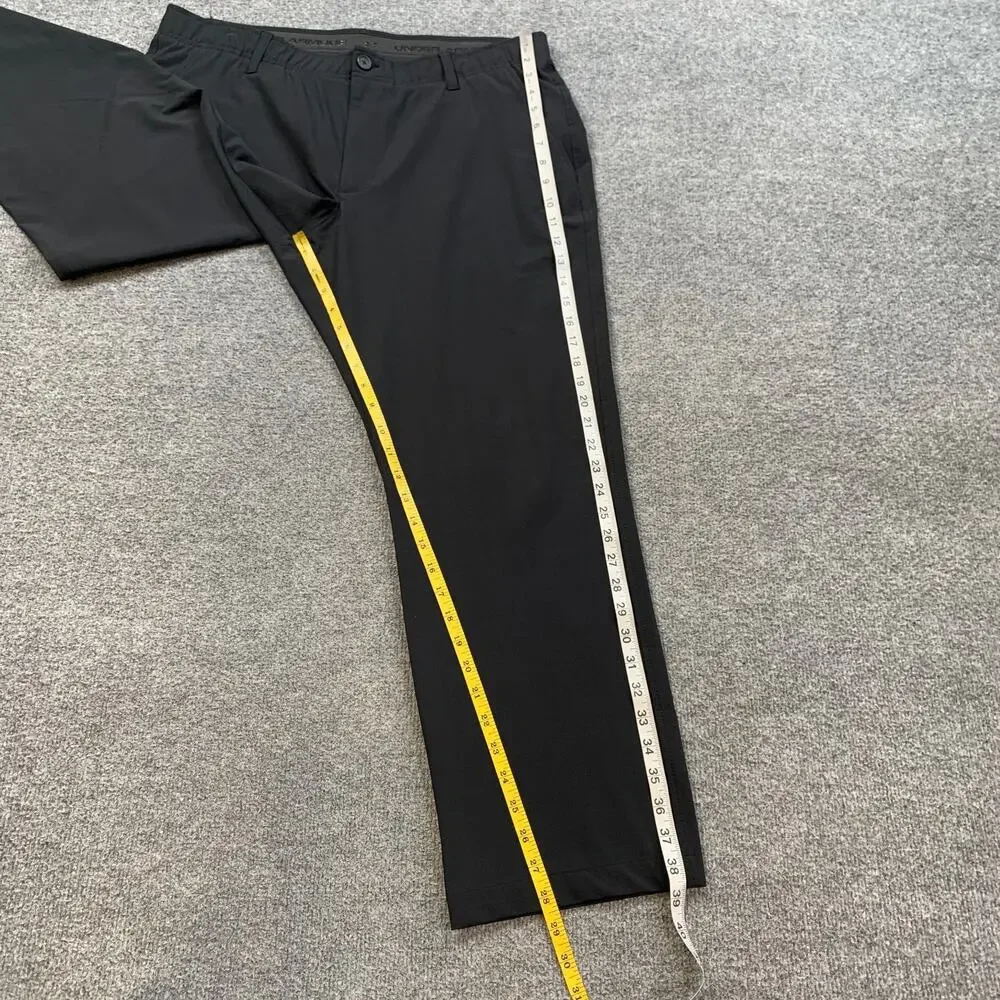 Under Armour Pants Mens 38 Black Gripper Waistband Performance Golf Travel Chino